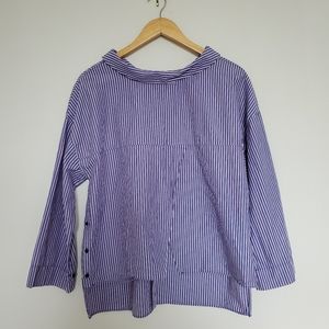 Zara Trafaluc Backward Striped Shirt in Large